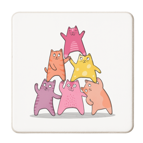 Cat Pyramid - personalised beer coaster by Drawn to Cats