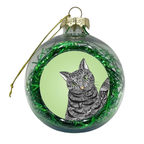 Catherine The Cat - xmas bauble by Gentangle Designs