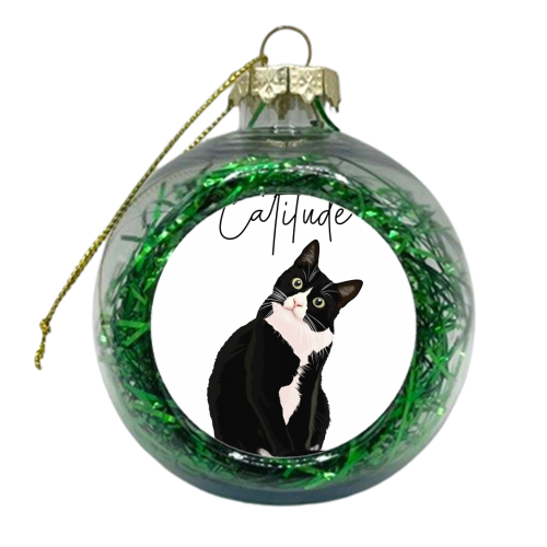 Catitude Cat - xmas bauble by Toni Scott