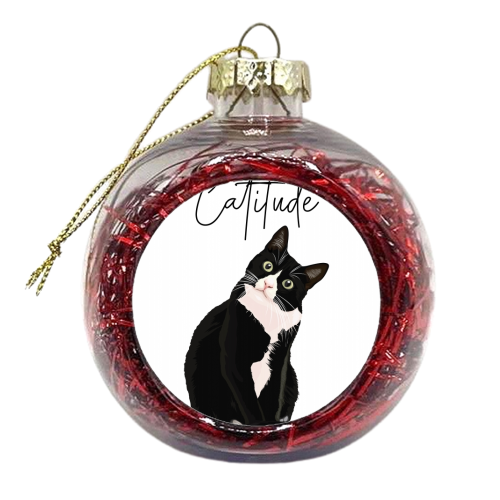 Catitude Cat - xmas bauble by Toni Scott