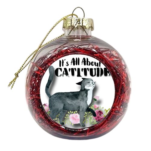 Catitude - xmas bauble by Eunice Buchanan