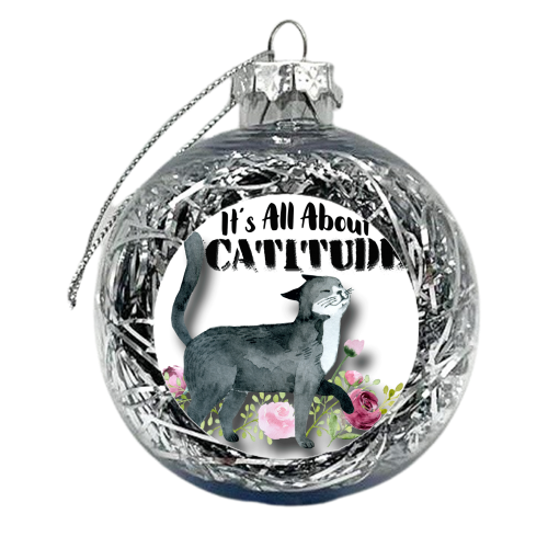 Catitude - xmas bauble by Eunice Buchanan