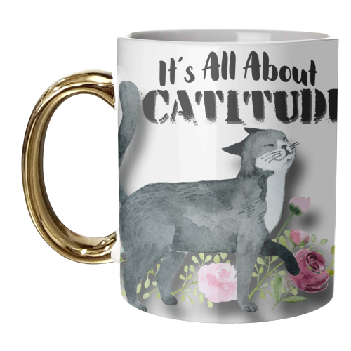 Catitude - unique mug by Eunice Buchanan