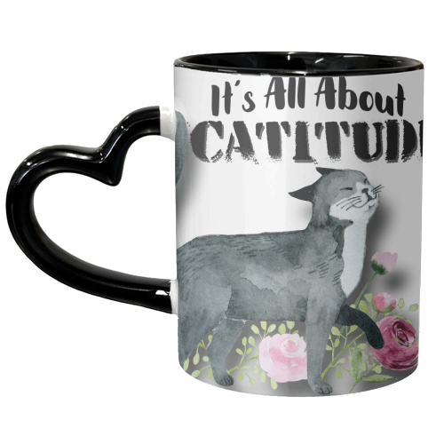 Catitude - unique mug by Eunice Buchanan