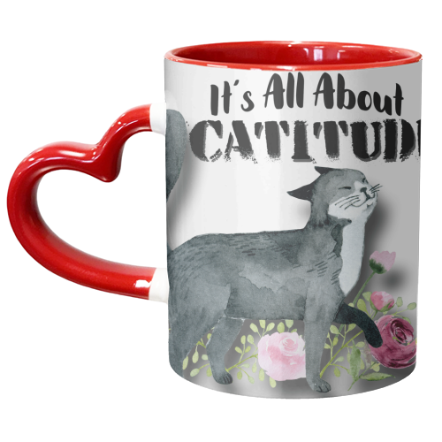 Catitude - unique mug by Eunice Buchanan