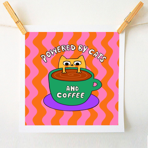 Cats And Coffee - A1 - A4 art print by The Paper Tail