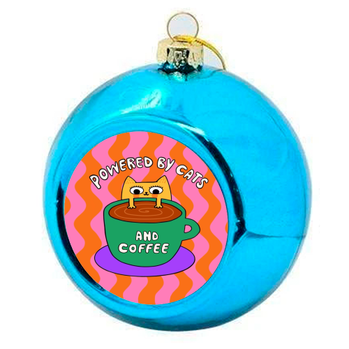 Cats And Coffee - colourful christmas bauble by The Paper Tail