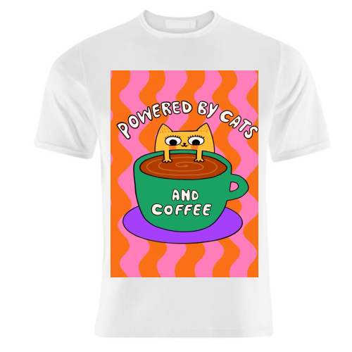 Cats And Coffee - unique t shirt by The Paper Tail