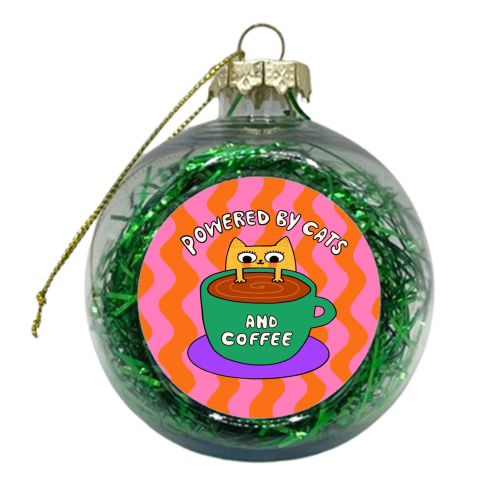 Cats And Coffee - xmas bauble by The Paper Tail