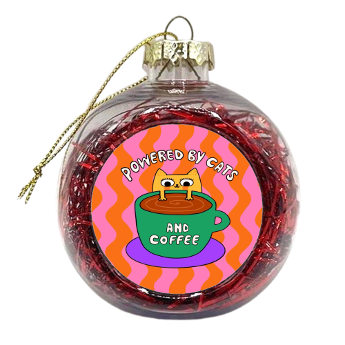 Cats And Coffee - xmas bauble by The Paper Tail