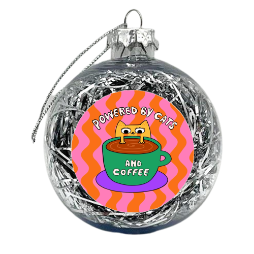 Cats And Coffee - xmas bauble by The Paper Tail