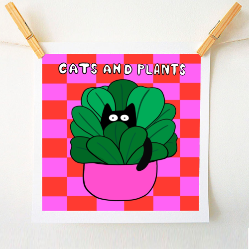 Cats And Plants - A1 - A4 art print by The Paper Tail