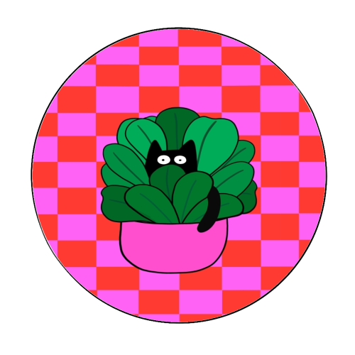 Cats And Plants - Circle Sticker by The Paper Tail