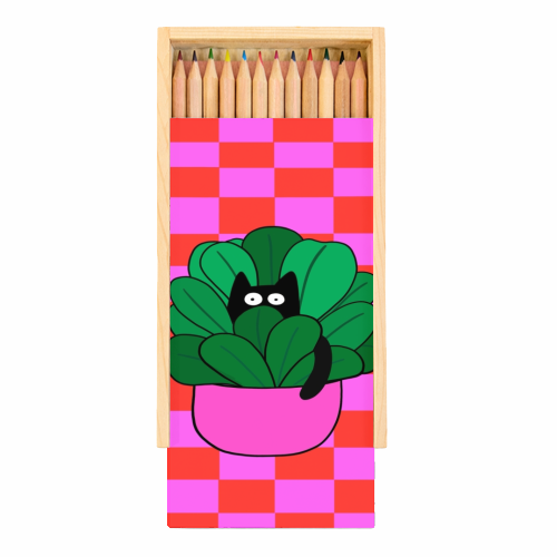 Cats And Plants - Coloured Pencils with Box by The Paper Tail