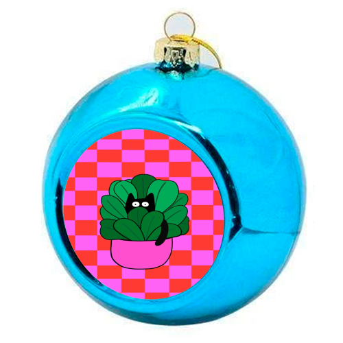 Cats And Plants - colourful christmas bauble by The Paper Tail