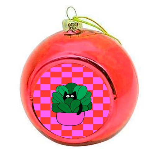Cats And Plants - colourful christmas bauble by The Paper Tail