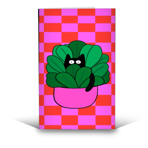 Cats And Plants - funny greeting card by The Paper Tail