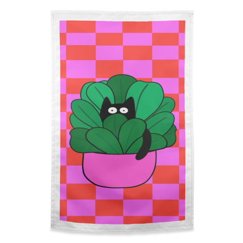 Cats And Plants - funny tea towel by The Paper Tail