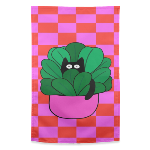 Cats And Plants - funny tea towel by The Paper Tail