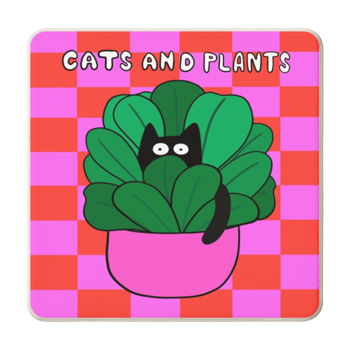 Cats And Plants - personalised beer coaster by The Paper Tail