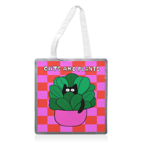 Cats And Plants - printed canvas tote bag by The Paper Tail