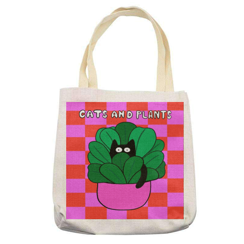 Cats And Plants - printed canvas tote bag by The Paper Tail