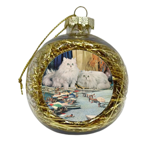 Cats beach - xmas bauble by Maya Land