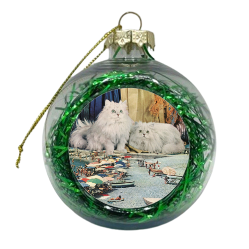 Cats beach - xmas bauble by Maya Land