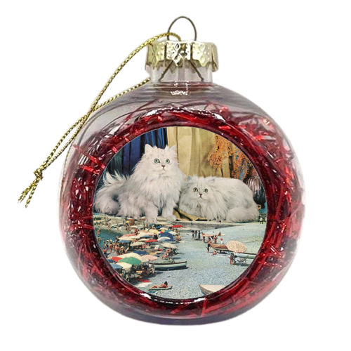 Cats beach - xmas bauble by Maya Land