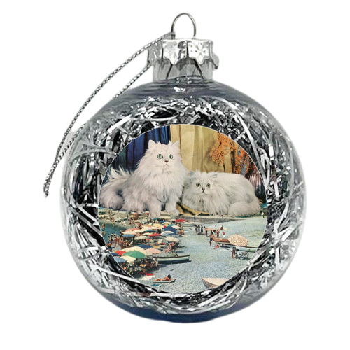 Cats beach - xmas bauble by Maya Land