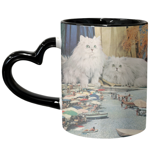 Cats beach - unique mug by Maya Land