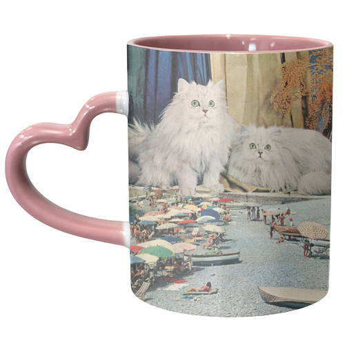 Cats beach - unique mug by Maya Land