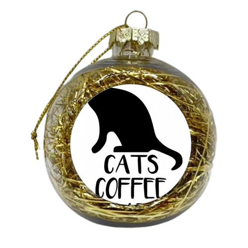 Cats, Coffee & Satan - xmas bauble by RadTimesInk
