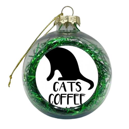 Cats, Coffee & Satan - xmas bauble by RadTimesInk