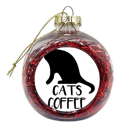Cats, Coffee & Satan - xmas bauble by RadTimesInk