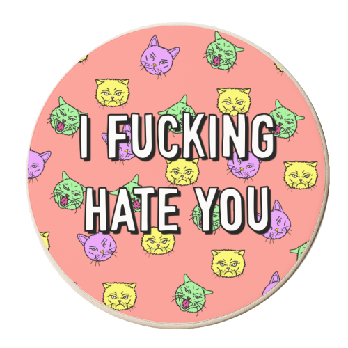 Cats Hate Everyone - personalised beer coaster by Adam Regester