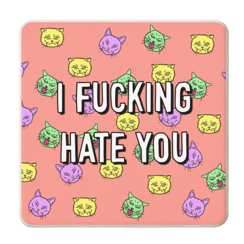 Cats Hate Everyone - personalised beer coaster by Adam Regester