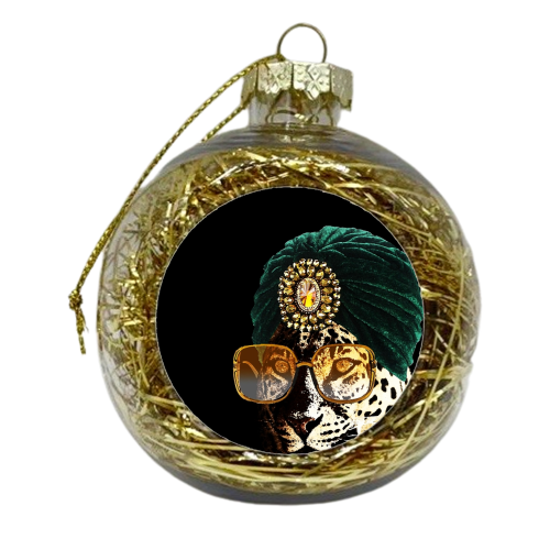 CATS IN HATS - QUEEN OF THE JUNGLE - xmas bauble by Wallace Elizabeth