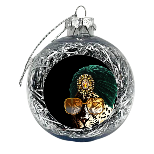 CATS IN HATS - QUEEN OF THE JUNGLE - xmas bauble by Wallace Elizabeth