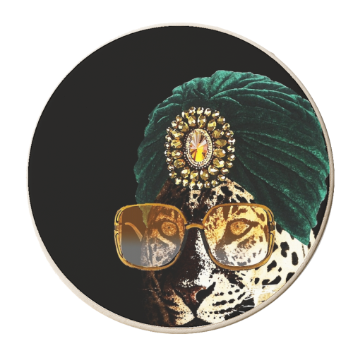 CATS IN HATS - QUEEN OF THE JUNGLE - personalised beer coaster by Wallace Elizabeth