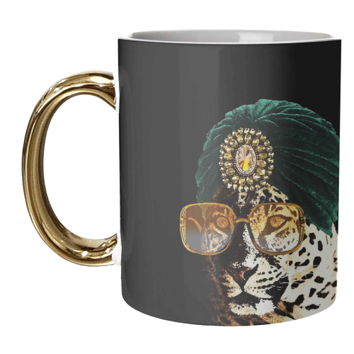CATS IN HATS - QUEEN OF THE JUNGLE - unique mug by Wallace Elizabeth
