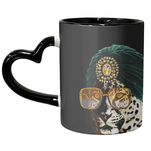 CATS IN HATS - QUEEN OF THE JUNGLE - unique mug by Wallace Elizabeth