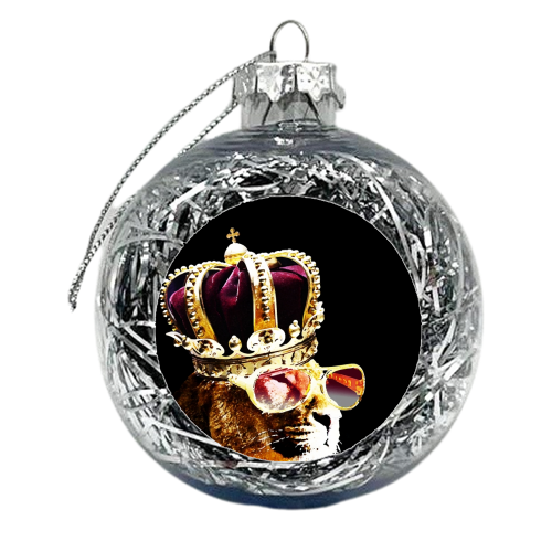 CATS IN HATS - THE KING OF THE JUNGLE - xmas bauble by Wallace Elizabeth