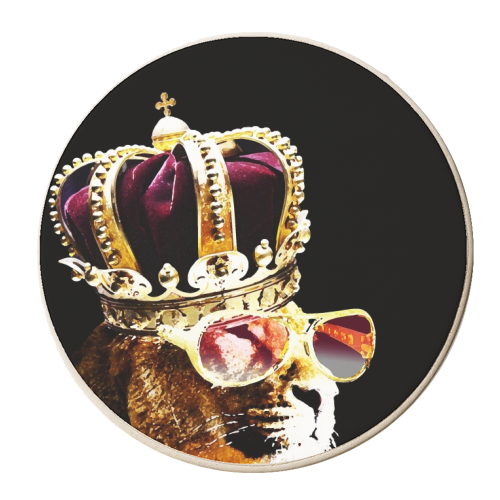 CATS IN HATS - THE KING OF THE JUNGLE - personalised beer coaster by Wallace Elizabeth