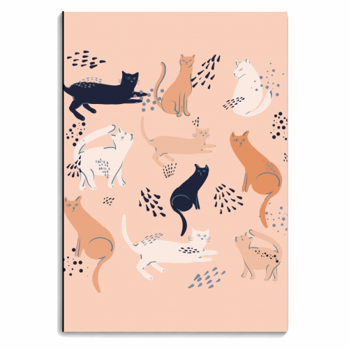 Cats in pink - personalised A4, A5, A6 notebook by Michelle Walker