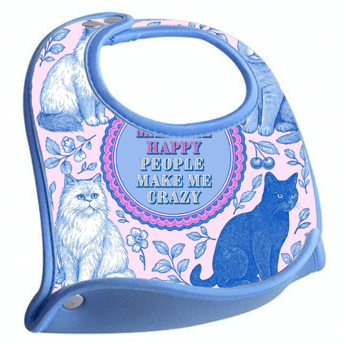 Cats Make Me Happy - feeding bib by Lilly Rose