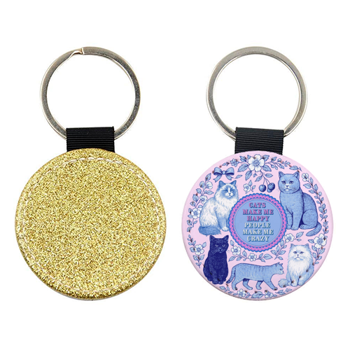 Cats Make Me Happy - keyring by Lilly Rose