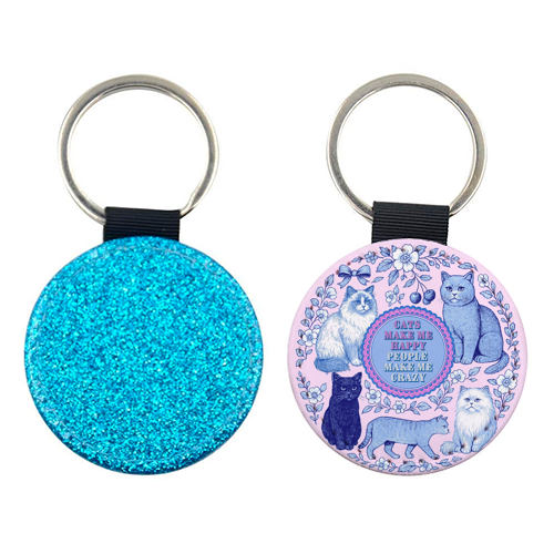 Cats Make Me Happy - keyring by Lilly Rose