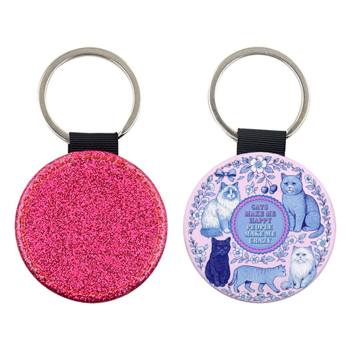 Cats Make Me Happy - keyring by Lilly Rose