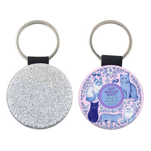 Cats Make Me Happy - keyring by Lilly Rose